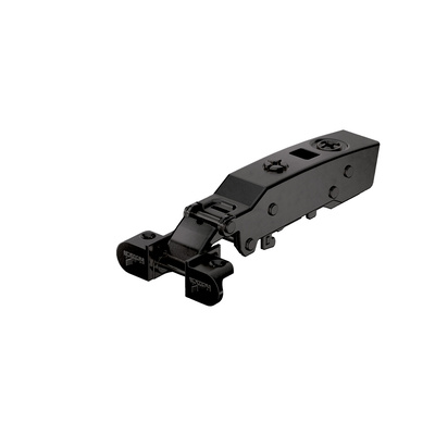 Sensys aluminium frame hinge, door thickness up to 32 mm, without self closing feature (Sensys 8661), in obsidian black, overlay, Opening angle 95° for screwing on (-)