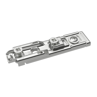 Linear mounting plate with Direct height adjustment, nickel plated, Hole line 20 x 32 mm, with euro screws (for drilling ø 5 x 12 mm), distance 1.5 mm