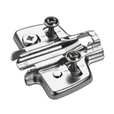 Cross mounting plate with Direct height adjustment, nickel plated, Hole line 37 x 32 mm, with expanding sockets (for drilling ø 5 x 12 mm), distance 0.0 mm