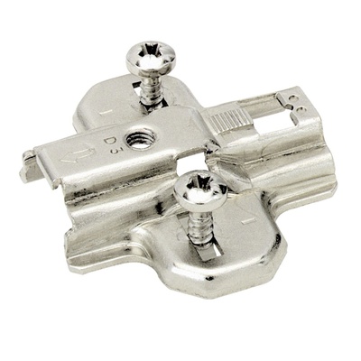 "Hettich Direkt" cross mounting plate with locating pin and special screws, D = 0.0 mm, Hole line distance LR 37