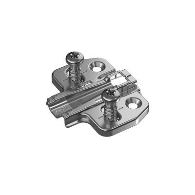 Suplemento de avión con Ajuste de altura agujeros longitudinales, Niquelado, Hilera de taladros 37 / 50 x 32 mm, con tornillos euro (para taladro ø 5 x 12 mm), calce 0,0 mm