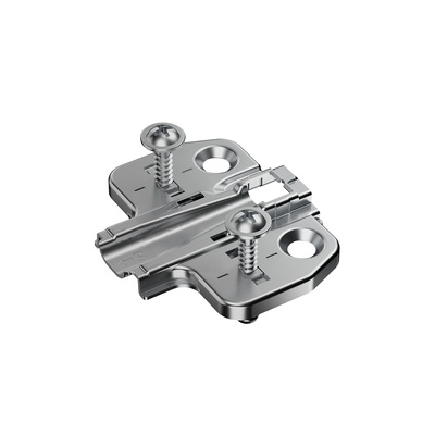 Suplemento de avión con Ajuste de altura agujeros longitudinales, Niquelado, Hilera de taladros 37 / 50 x 32 mm, con tacos expandibles (para taladro ø 5 x 12 mm), calce 0,0 mm