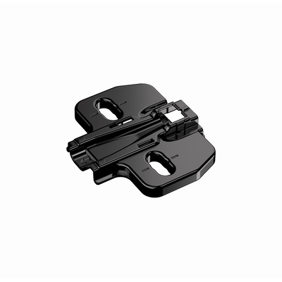 十字型底座 带 长圆孔高度调节, 曜石黑, 排孔 37 x 32 mm, 拧入式，底座高度 0.0 mm