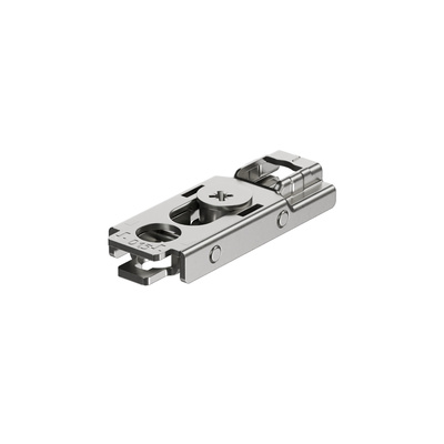 Linear mounting plate with Direct height adjustment, nickel plated, Hole line 20 x 32 mm, for screwing on, distance 1.5 mm