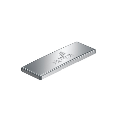 Cover cap for Intermat hinge arm (embossed with Hettich logo), steel nickel plated