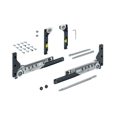 SlideLine M Set of fittings for doors with Silent System (soft closing, soft opening and soft colliding), 10 kg, Minimum door width in mm: 450