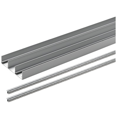 SlideLine 16, Set de perfiles para montaje directo, 3000mm, anodizado, plata