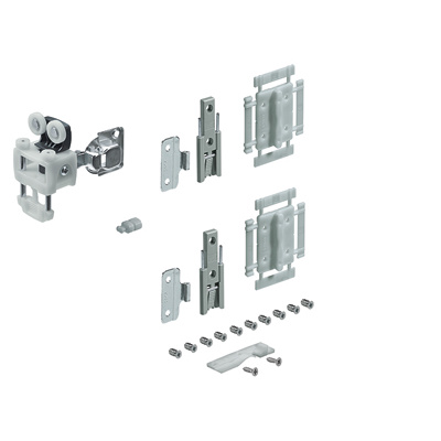 WingLine L set of fittings for max. door panel weight of 12 kg with self closing feature, without bottom guide, 600 mm, right