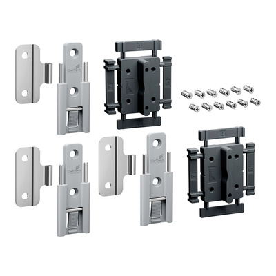 WingLine L, Fast installation centre hinge set, standard, grey, 3 per