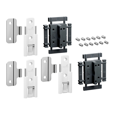 WingLine L, Fast installation centre hinge set, standard, white, 3 per