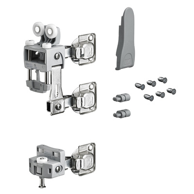 WingLine L, Laufteilset mit unterer Führung ohne Schließautomatik, 25 kg, grau, rechts