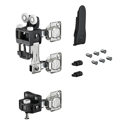 WingLine L, Laufteilset mit unterer Führung ohne Schließautomatik, 25 kg, schwarz, rechts