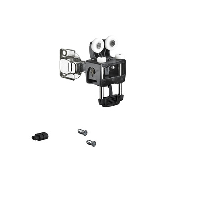 WingLine L, Kit de pièces de coulissage sans guidage par le bas, sans fermeture automatique, 12 kg, noir, à gauche