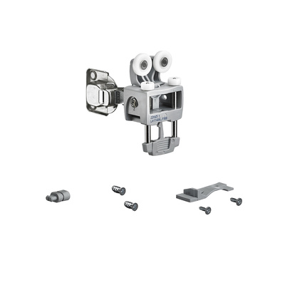 WingLine L, Kit de pièces de coulissage sans guidage par le bas, avec fermeture automatique, 12 kg, gris, à gauche