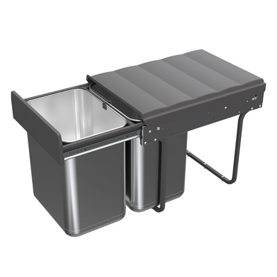 Bin.it Duo II - 400, 40 l (2 x 20 l), stainless steel, anthracite