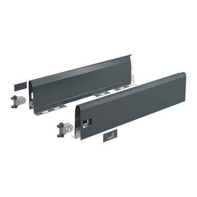 ArciTech Drawer side profile set, Drawer side profile height 126 mm x NL 270 mm, anthracite, left and right