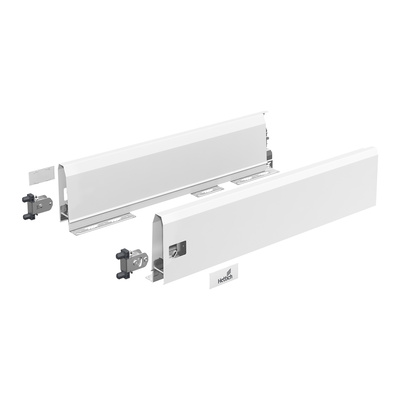 ArciTech Drawer side profile set, Drawer side profile height 126 mm x NL 270 mm, white, left and right