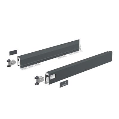 ArciTech Drawer side profile set, Drawer side profile height 78 mm x NL 500 mm, anthracite, left and right