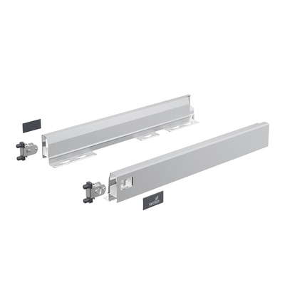 ArciTech Drawer side profile set, Drawer side profile height 78 mm x NL 500 mm, silver, left and right