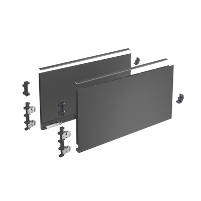 AvanTech YOU 引き出し側板セット、高さ 251 mm x NL 400 mm、カーボンブラック、左右セット
