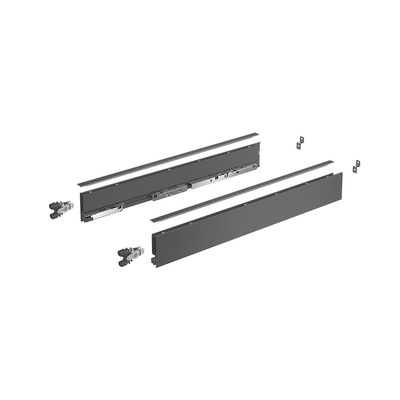AvanTech YOU Drawer side profile set, height 77 mm x NL 400 mm, anthracite, left and right