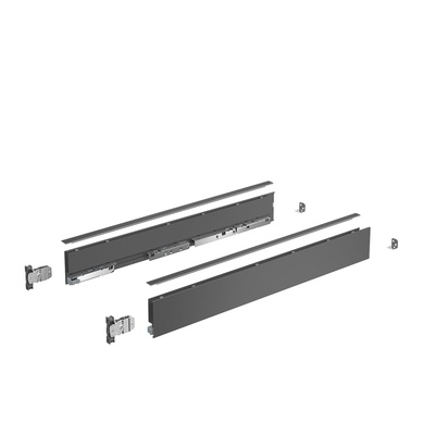 AvanTech YOU Drawer side profile set, height 77 mm x NL 500 mm, anthracite, left and right