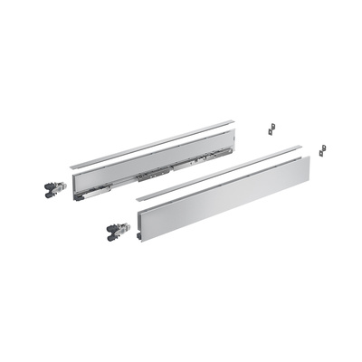 AvanTech YOU Drawer side profile set, height 77 mm x NL 400 mm, silver, left and right