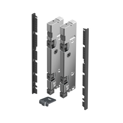 AvanTech YOU Connector set for internal front panel for cutting to length, for use with Inlay drawer side profile, system height 187, anthracite