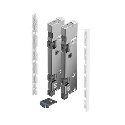 AvanTech YOU Connector set for internal front panel for cutting to length, for use with Inlay drawer side profile, system height 187, white