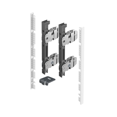 AvanTech YOU Connector set for internal front panel for cutting to length, for use with drawer side profile, system height 187, white