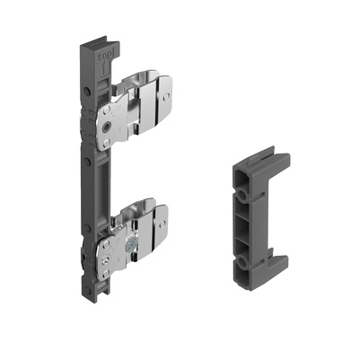 AvanTech YOU Set, drawer front connector and stabiliser for drawer side profile, height 251 mm, for screwing on