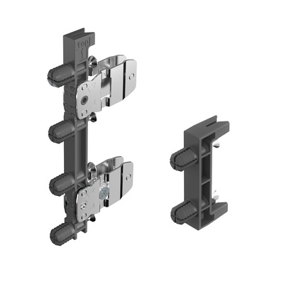 AvanTech YOU Set, drawer front connector and stabiliser for drawer side profile, height 251 mm, for knocking in