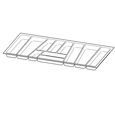 OrgaTray 740, NL 500 x 1000 mm, kolor srebrny
