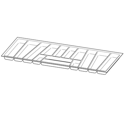 OrgaTray 740, NL 500 x 1200 mm, kolor srebrny
