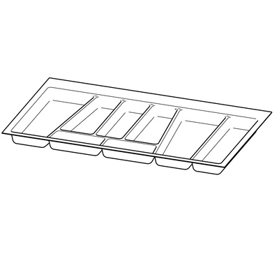 OrgaTray 740, NL 450 x 800 mm, kolor srebrny