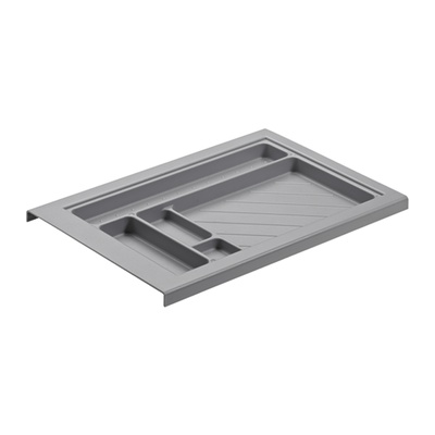 Pencil tray for narrow pedestal, height 25 mm, EB 280 mm / 292 mm, aluminium look
