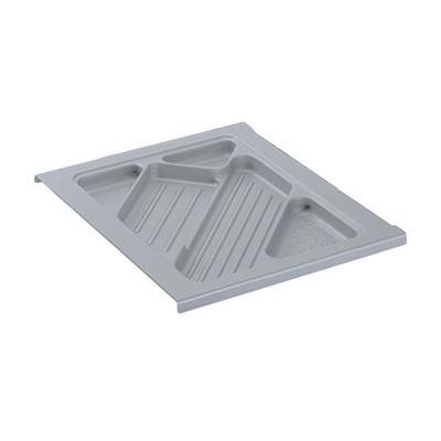 Pencil tray, height 28 mm, EB 380 mm / 392 mm, aluminium look