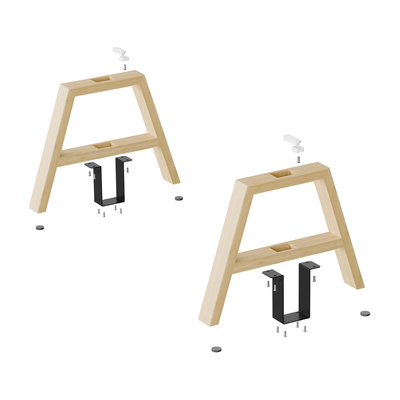 Steelforce Design desk foot A bamboo, black
