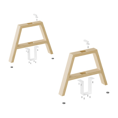 Steelforce Design desk foot A bamboo, white