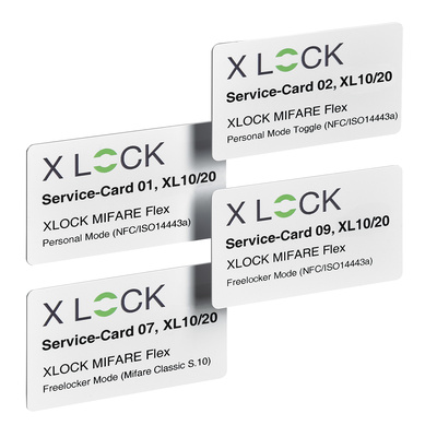Service card set for Hettlock 10 series, for setting operating modes