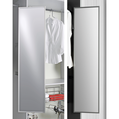 Pull-out mirror H 1155 mm, silver