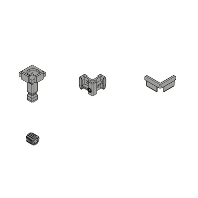 Hybrid vertical set of fittings - without profiles, matt black