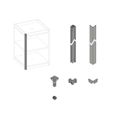 Set of fittings, Hybrid, Vertical, matt black