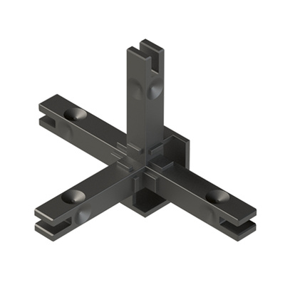 Cadro Connecting node, 4-way, LED connection matt black