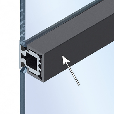 Cadro Clip on centre profile stainless steel look | 9303923