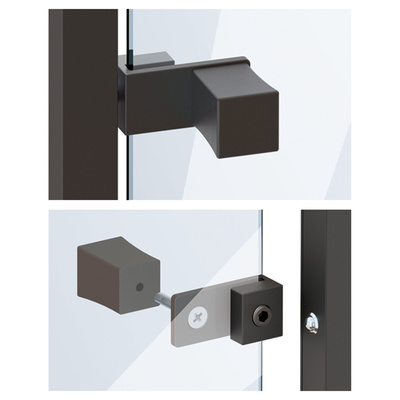 Cadro Glass cabinet Glass door adapter for knobs matt black