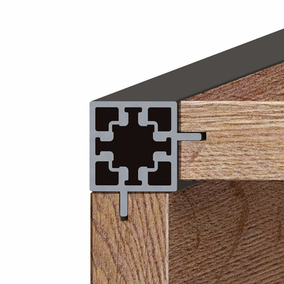 Cadro Corner profile, double groove, 3000 mm, matt black