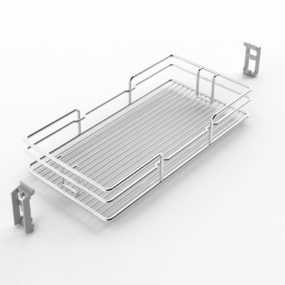 Clip on basket 100 Olona 100, cabinet body width 300, chrome plated
