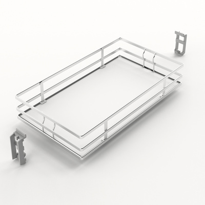 Clip on shelf 400 Olona 400, cabinet body width 300, chrome plated / white