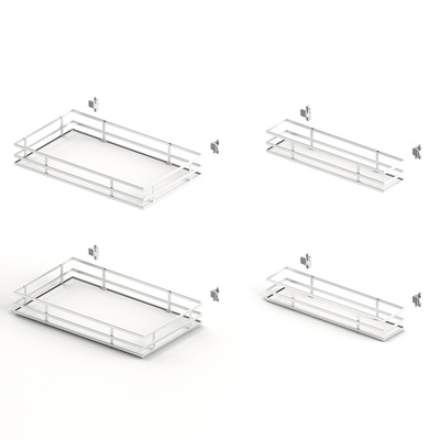 Pull-out shelf set 400 Iseo 400, cabinet body width 600, chrome plated / white